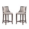 Manhattan Comfort Emperor Faux Leather Barstool in Light Grey - Set of 2 2-BS008-LG